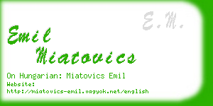 emil miatovics business card